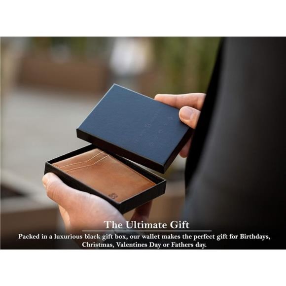 Money Clip Wallet  4.3" x 3.1" x 0.6" Inches, Men Gift, RFID Protection - Picture 2 of 6